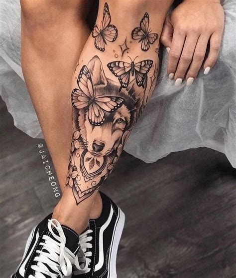 tattoo en pierna de mujer|Tatuajes para mujeres en la pierna